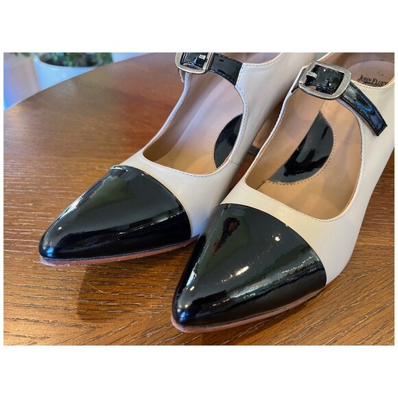 Discontinued Fluevog Big Presence Malala Ivory Black Mary Jane, sz 8 (run large) - Picture 6 of 11